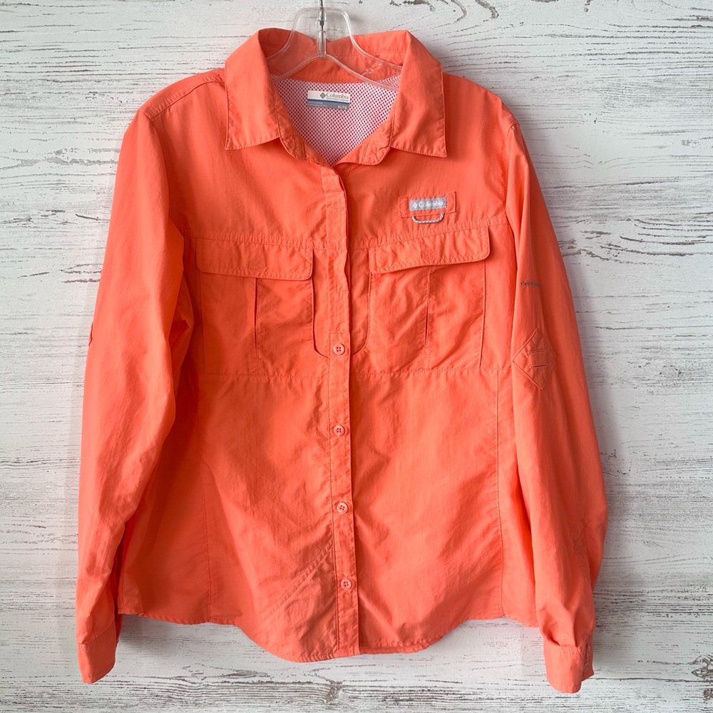 COLUMBIA Cascades Explorer Long Sleeve Vented Nylon Shirt UPF 30 Omni-Shield XL